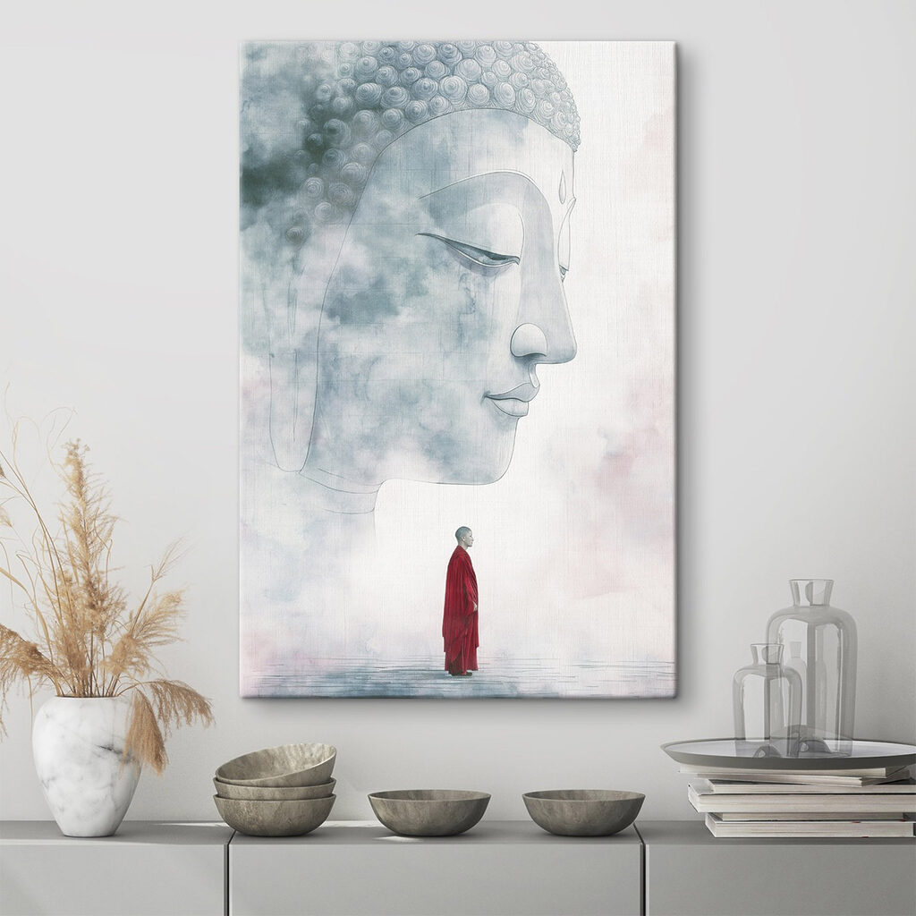 Mnich a velký Buddha — interiér 1