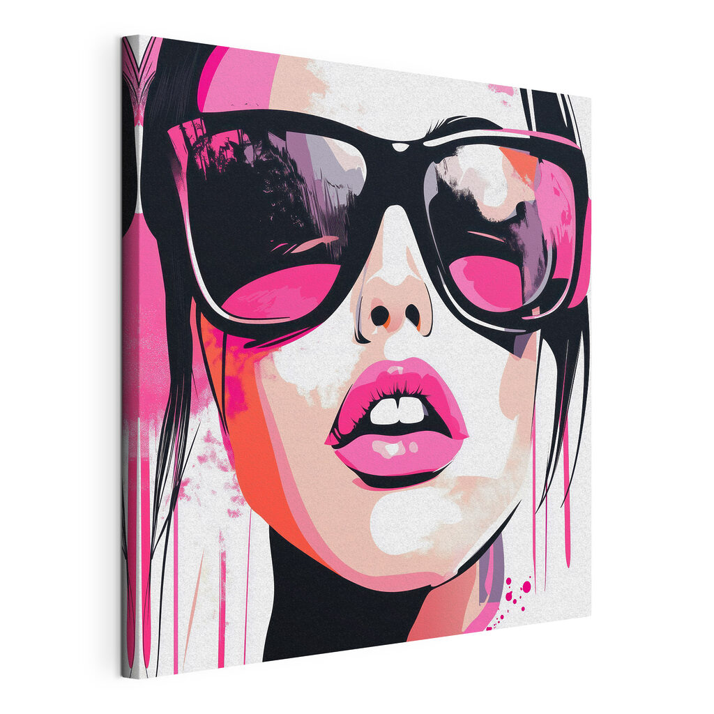 Růžový pop-art portrét — zobrazení produktu