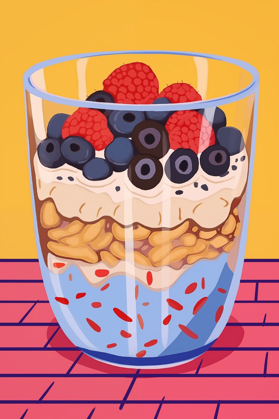 Jogurt s bobulemi — celý design