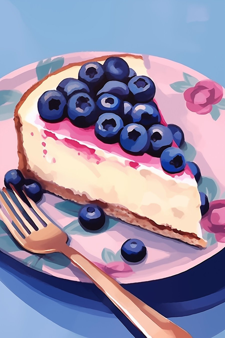 Cheesecake s borůvkami — celý design