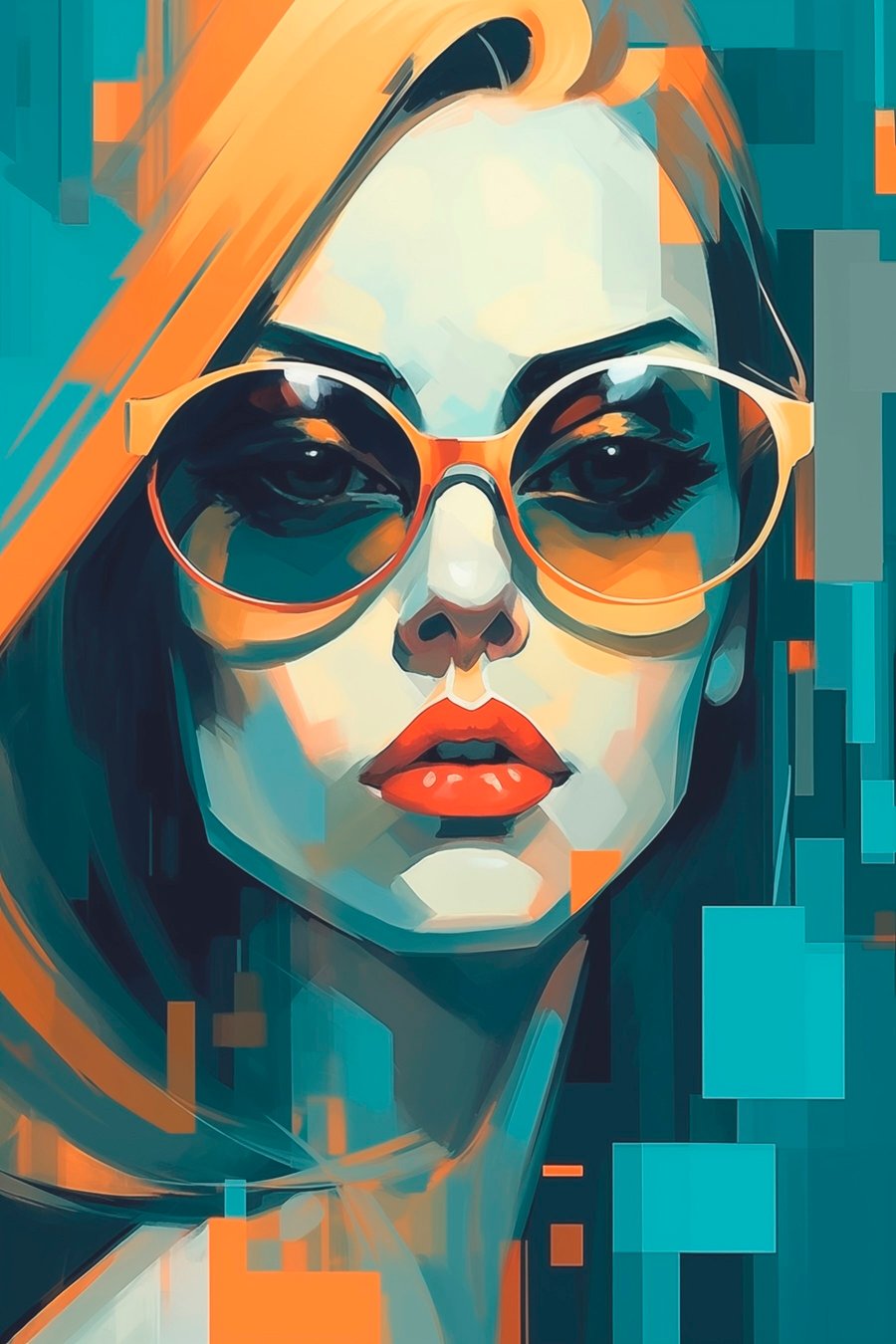 Žena v pop-art stylu — celý design