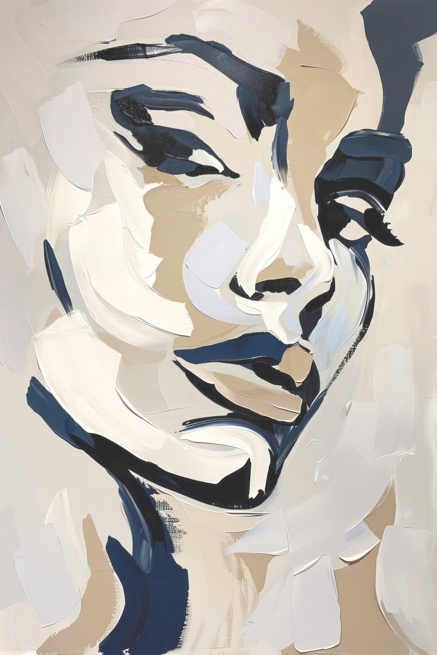 Žena s imitací tahů — celý design