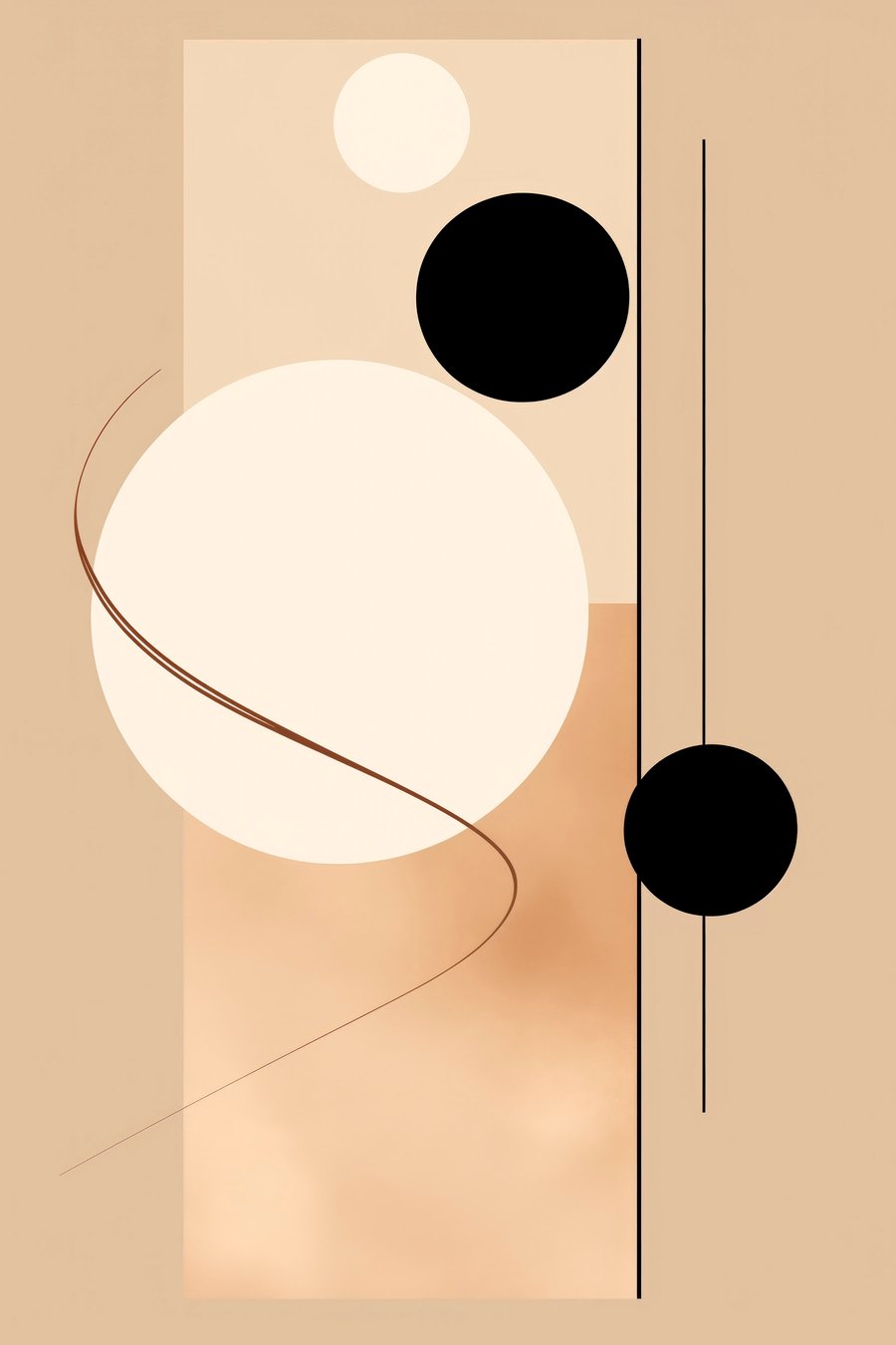 Kruhy na béžovém pozadí — celý design