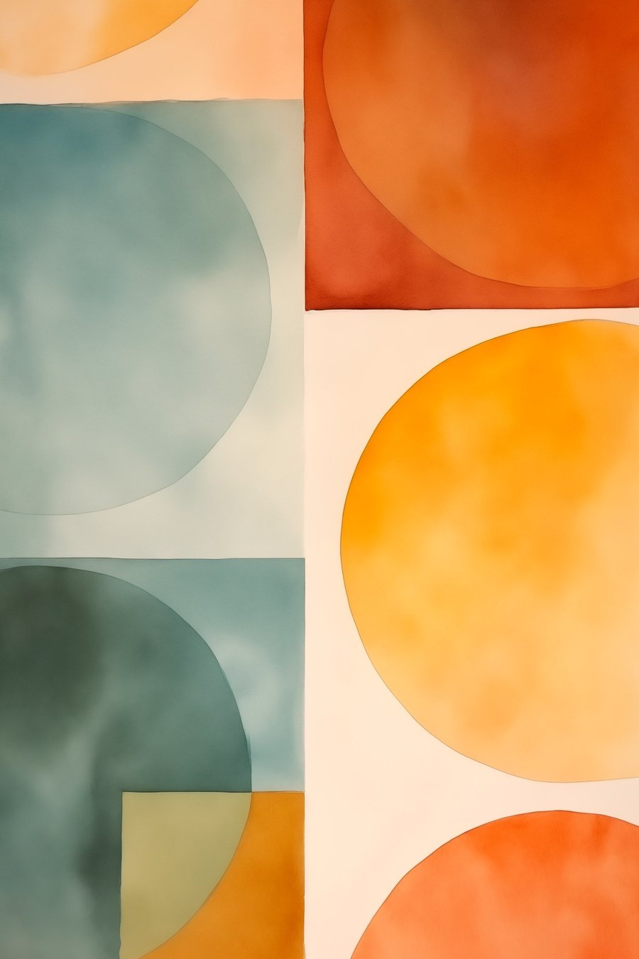 Geometrické abstraktní kruhy — celý design
