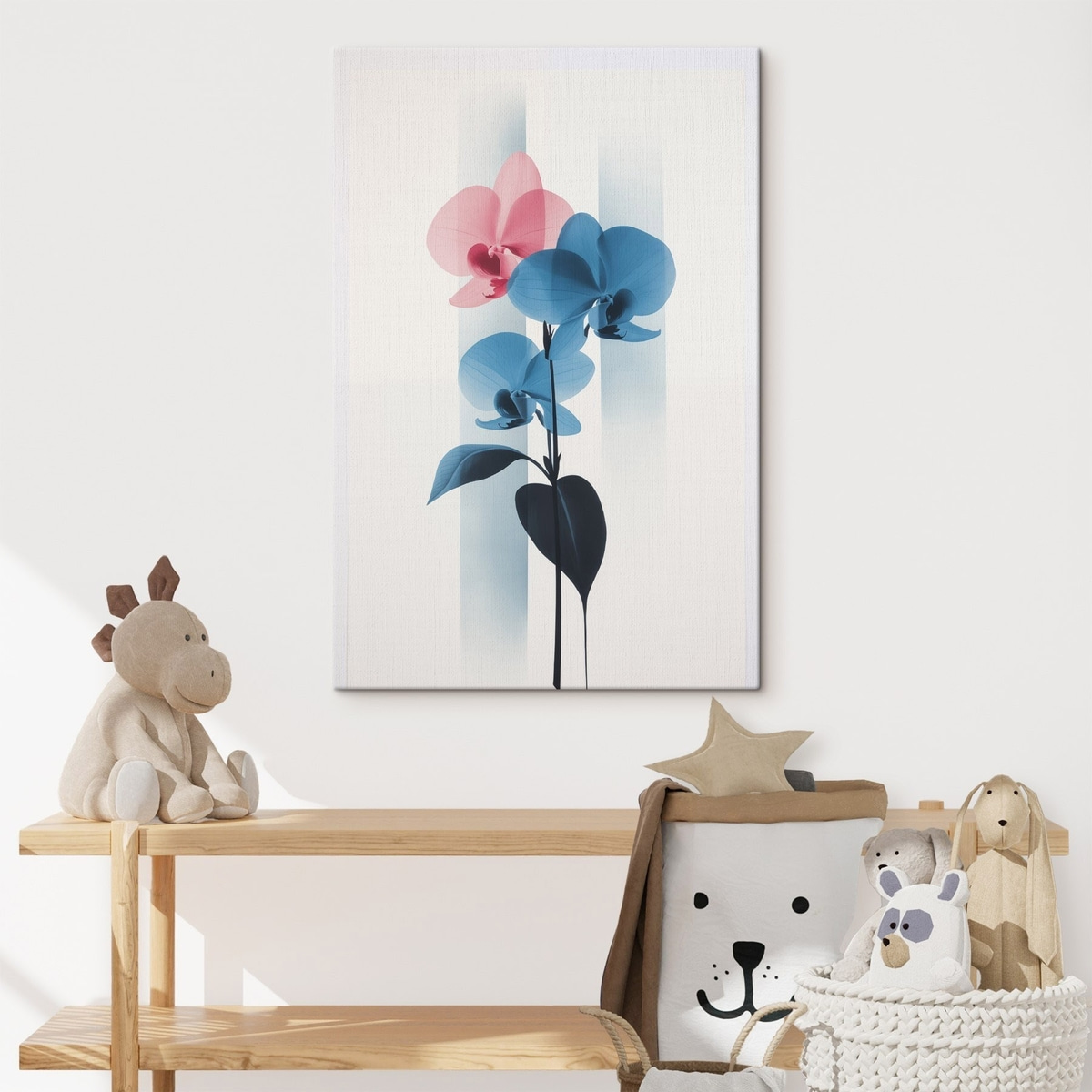 Orchideje na pruhovaném pozadí — interiér 2