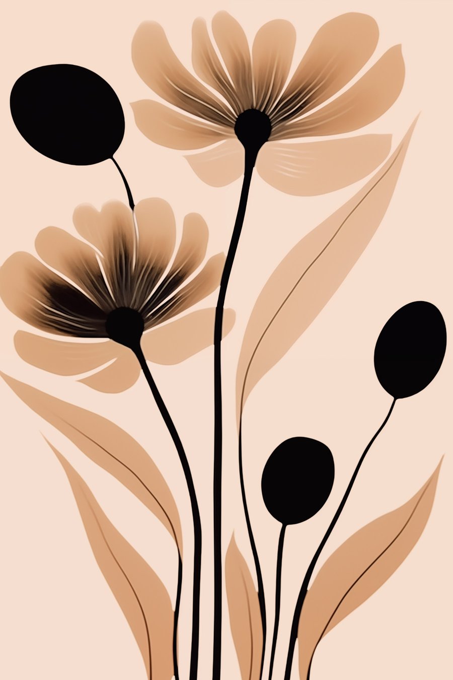 Abstraktní květiny — celý design