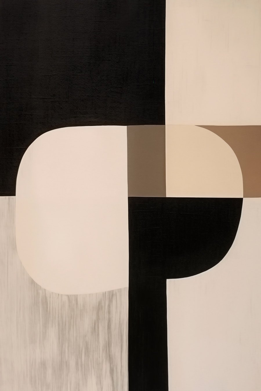 Monochromní geometrická abstrakce — celý design