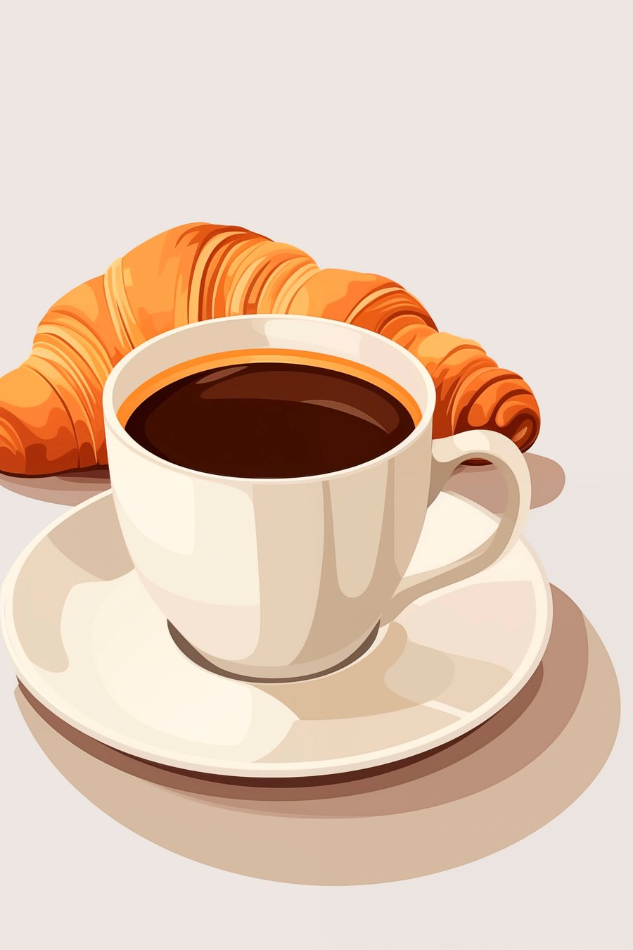 Káva s croissantem — celý design