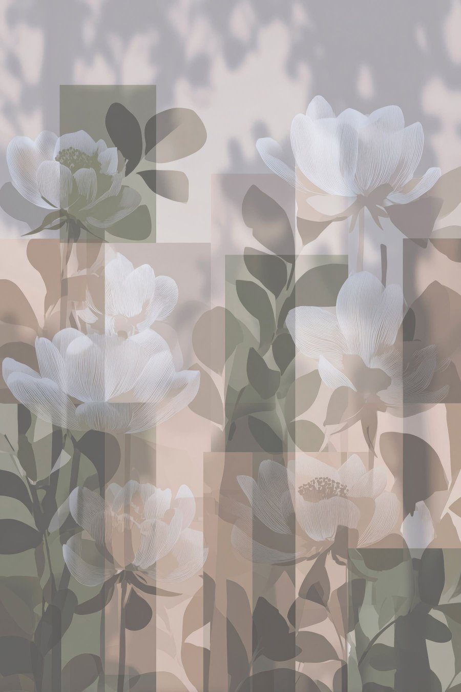 Abstraktní květy — celý design
