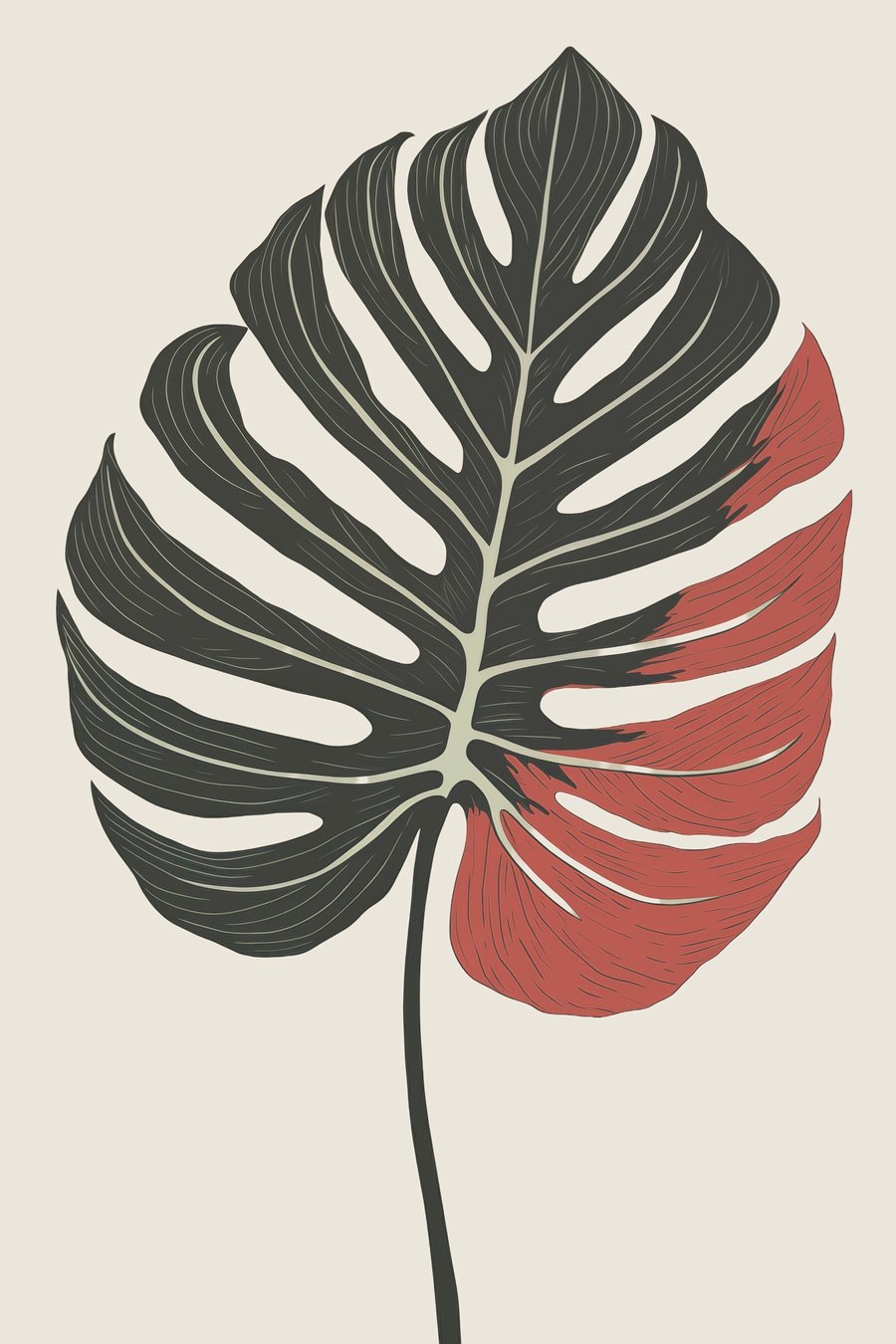 Tropický list — celý design