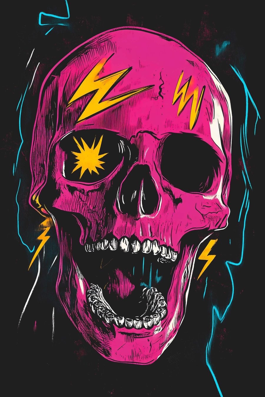 Abstraktní lebka — celý design