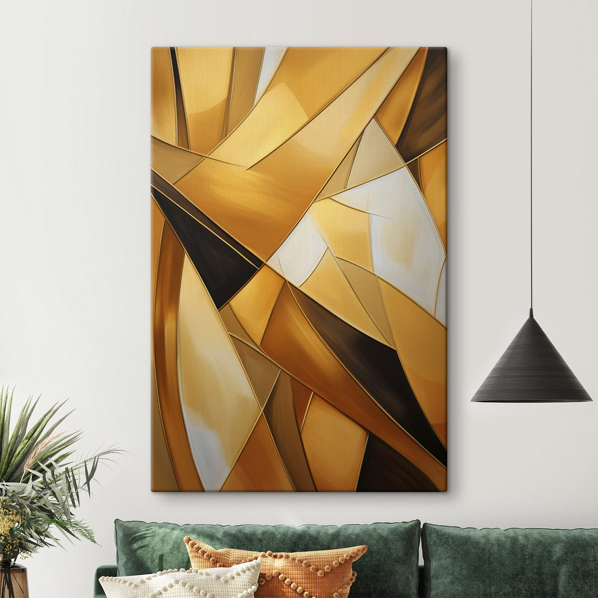 Oranžové geometrické tvary — interiér 1