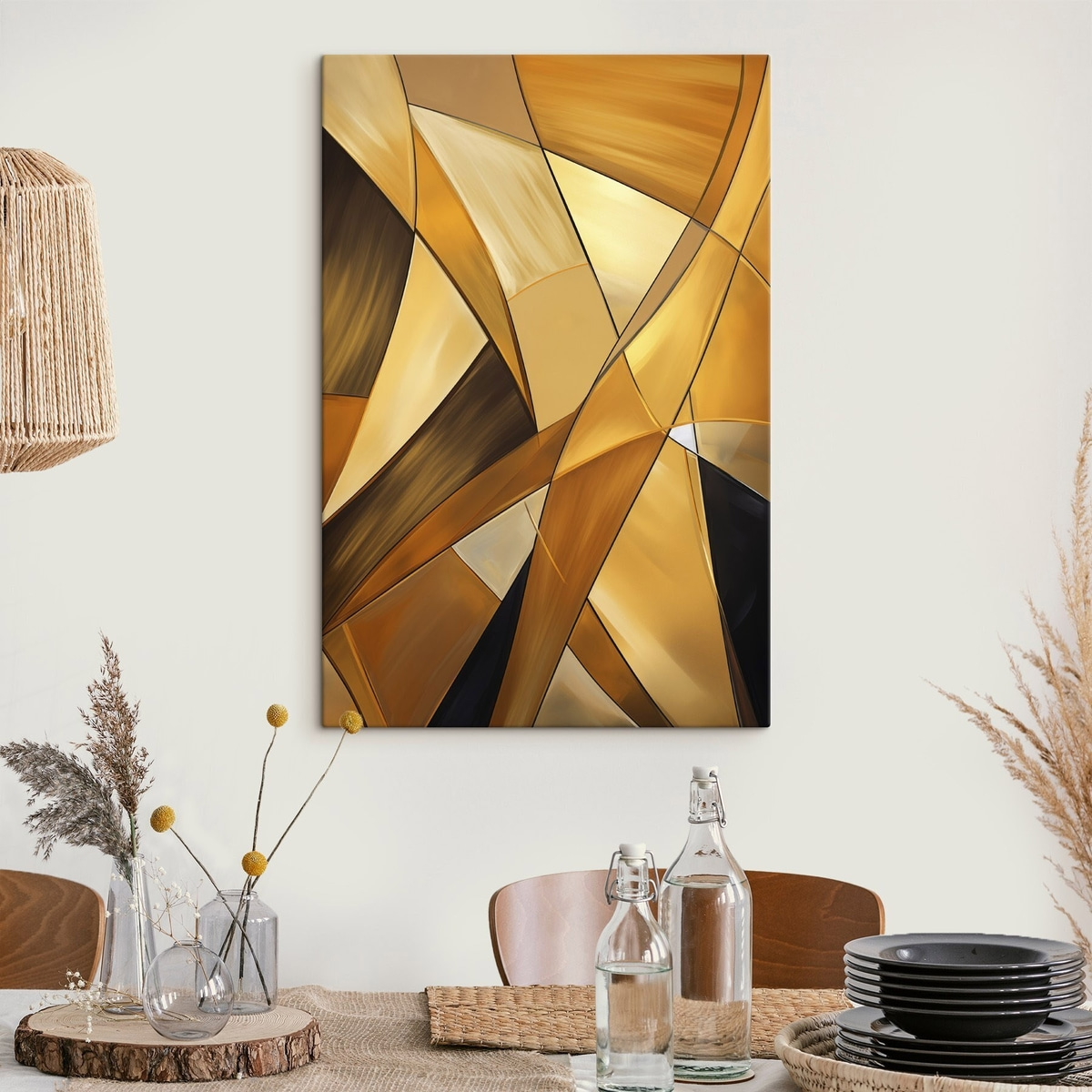 Oranžové geometrické tvary — interiér 1