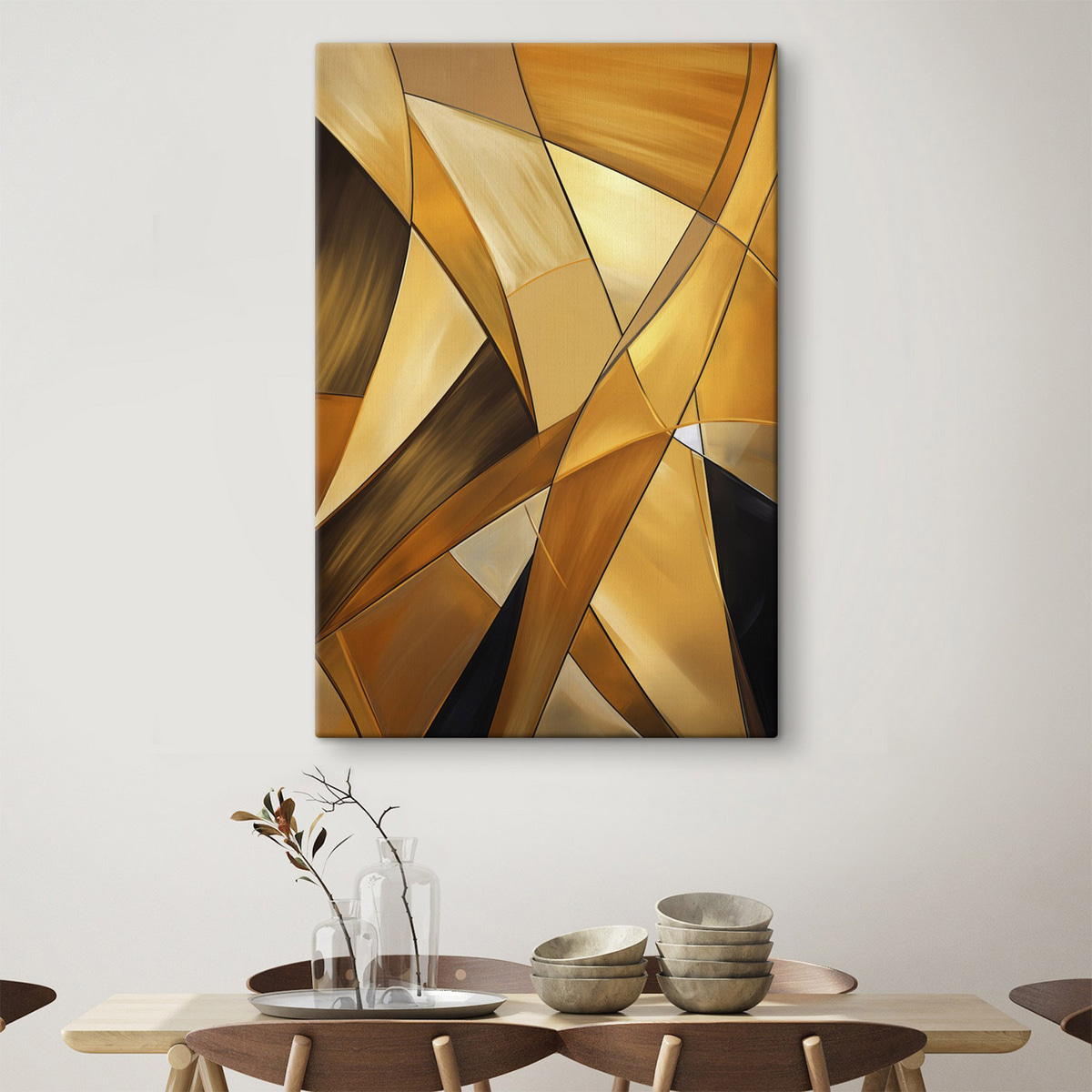 Oranžové geometrické tvary — interiér 2