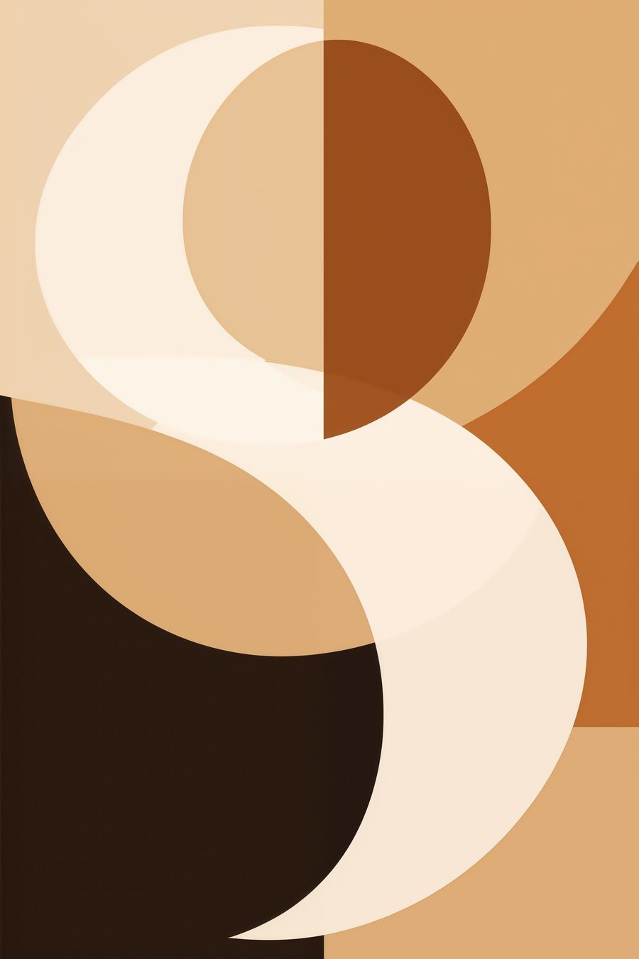 Béžové geometrické tvary — celý design