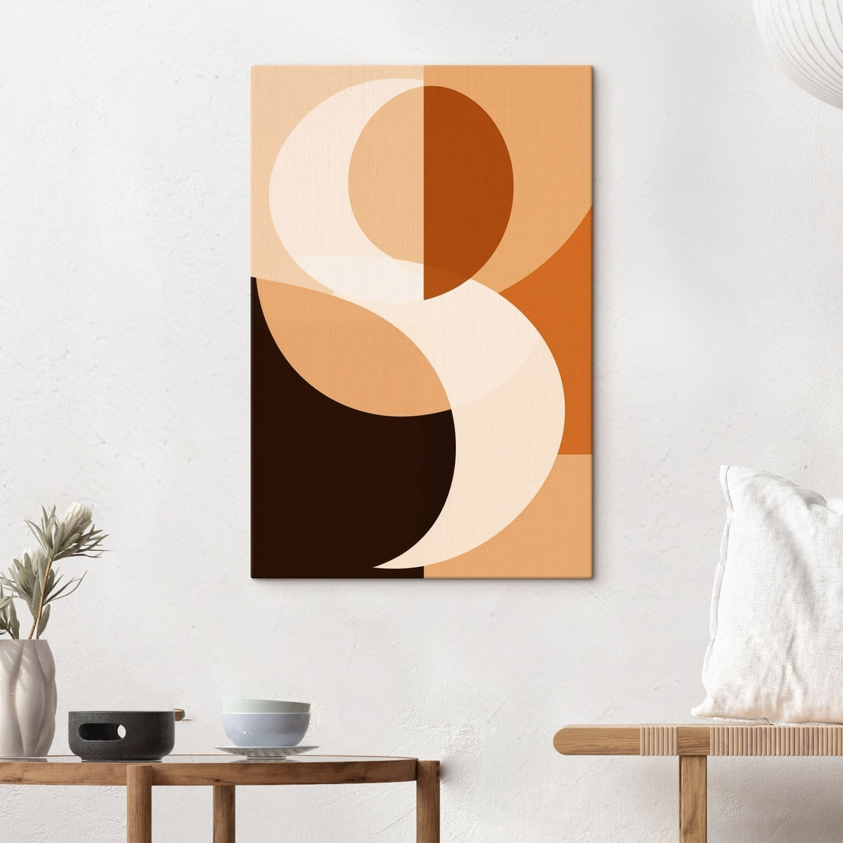 Béžové geometrické tvary — interiér 2