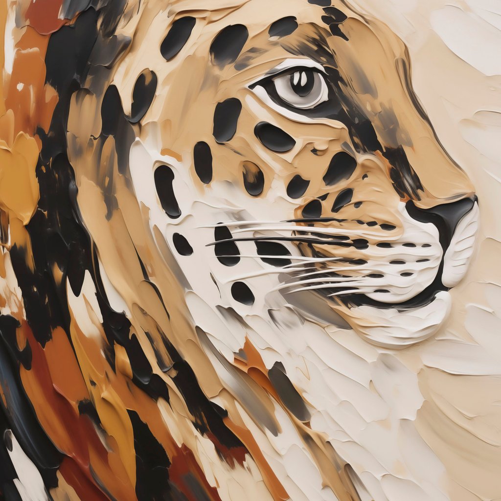 Abstraktní leopard — celý design