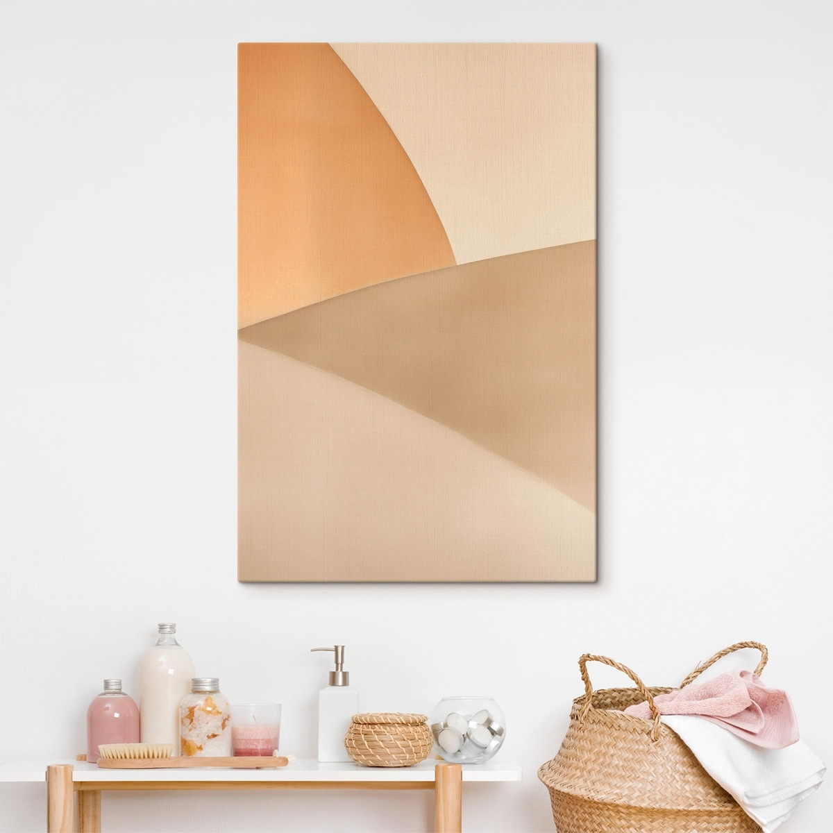 Jemné béžové geometrické vzory — interiér 1