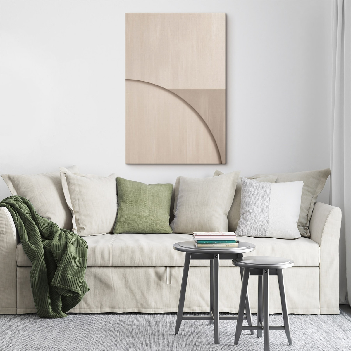 Minimalistická béžová kompozice — interiér 1