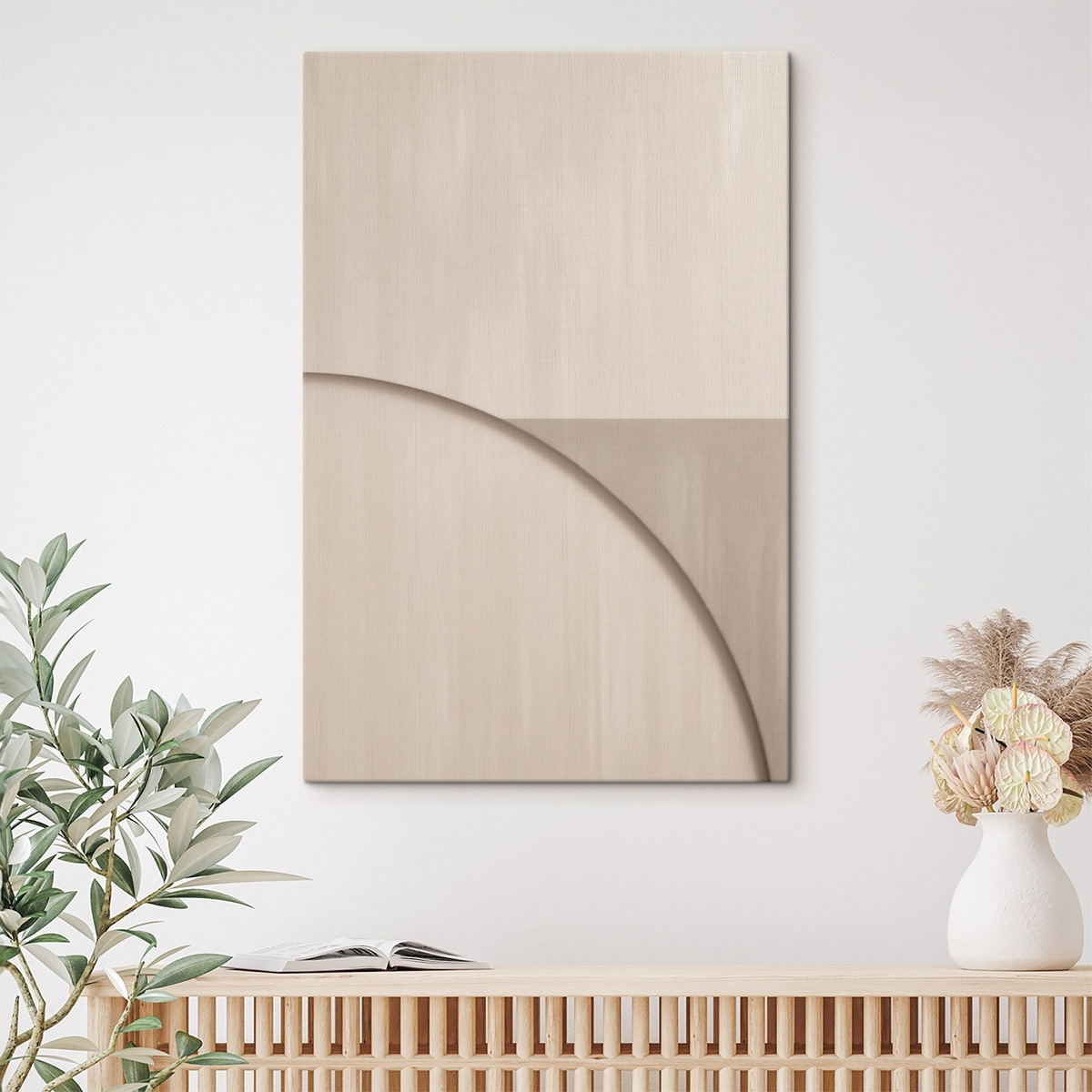 Minimalistická béžová kompozice — interiér 2