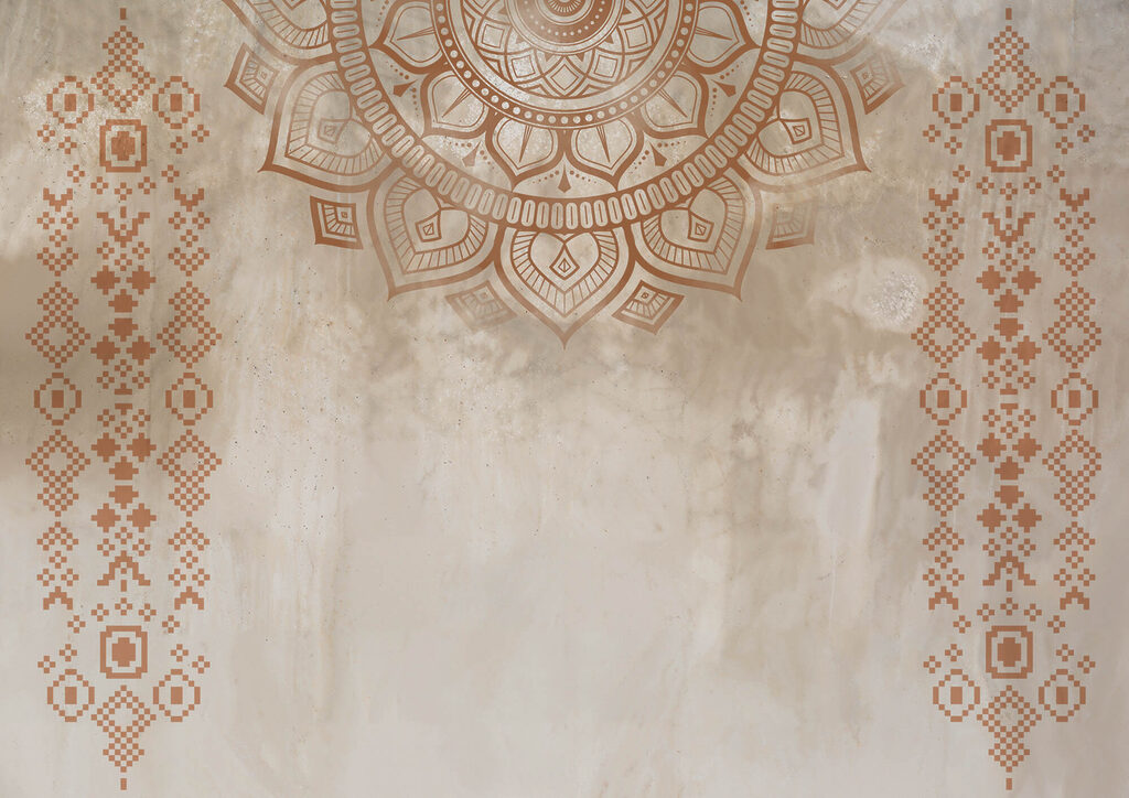 Mandala v teplých liniích — celý design