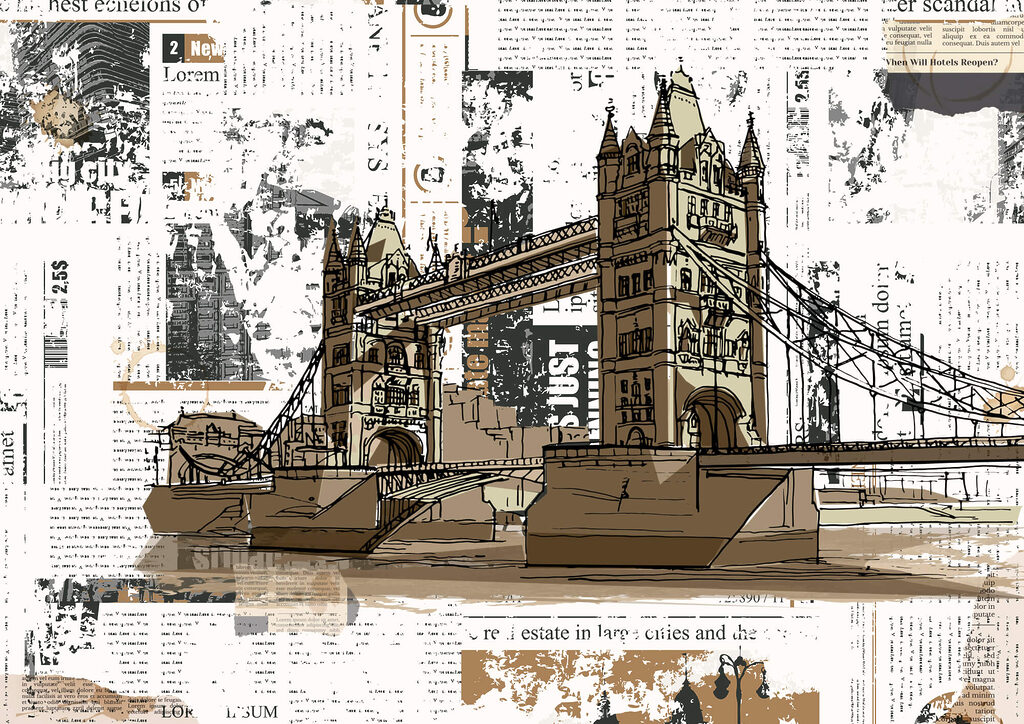 Tower Bridge v koláži — celý design