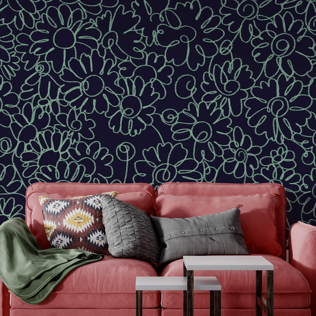 Květy z jemných linek — interiér 2