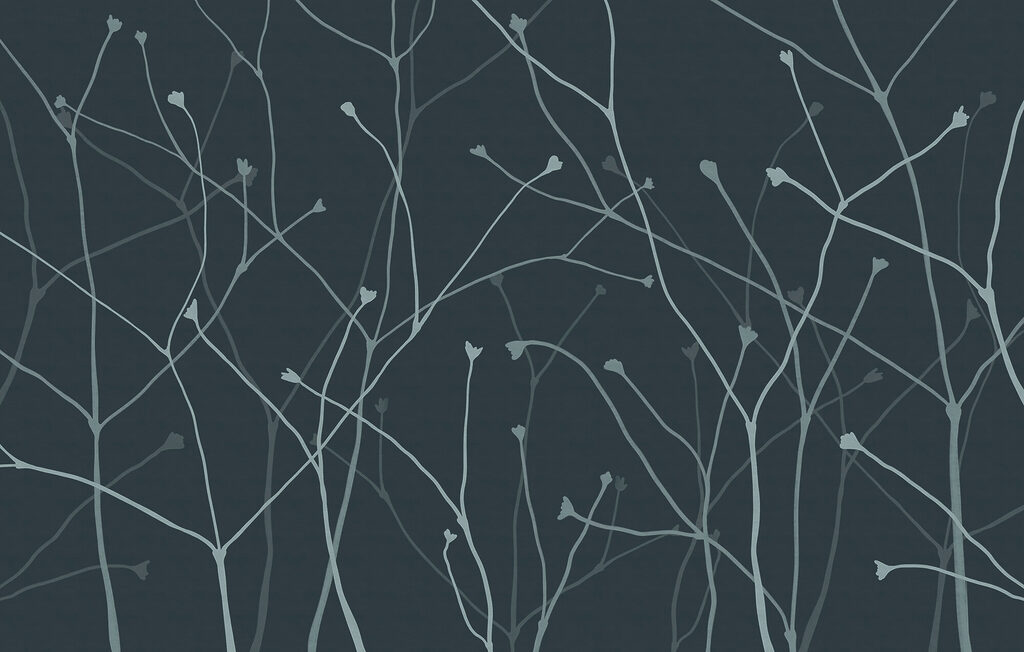 Drobné větvičky s listy — celý design