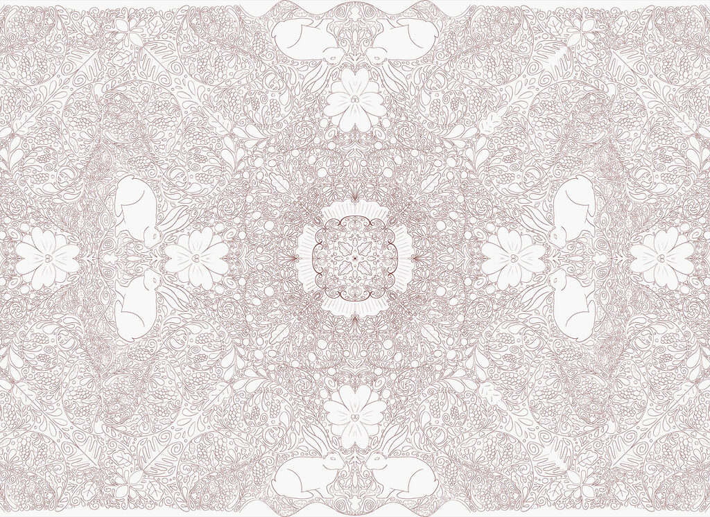 Jemný symetrický ornament — celý design