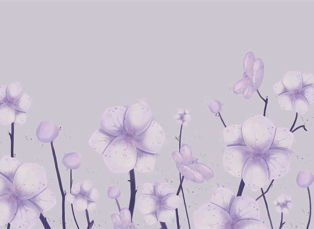 Jemné květy vzhůru — celý design