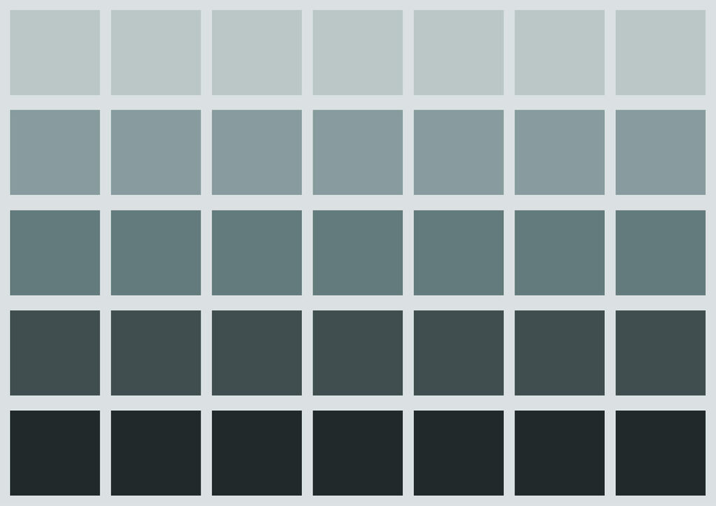 Postupné čtverce — celý design