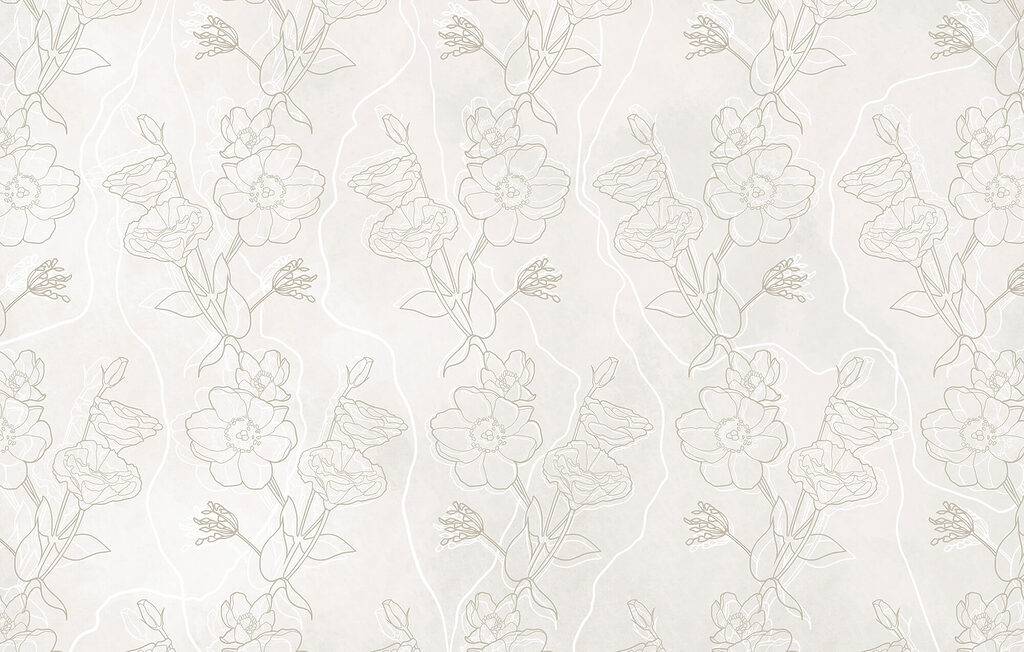 Květinové větve v obrysech — celý design