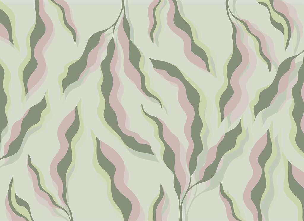 Vlnité pastelové listy — celý design