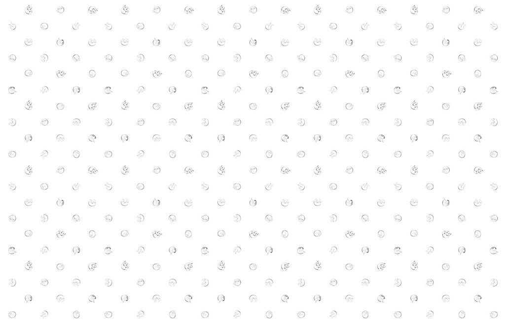 Drobné kroužky na bílém — celý design