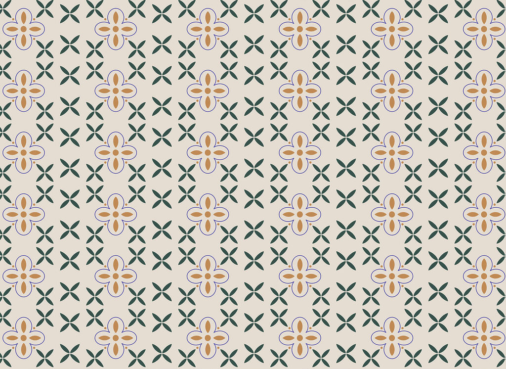 Květinky mezi křížky — celý design