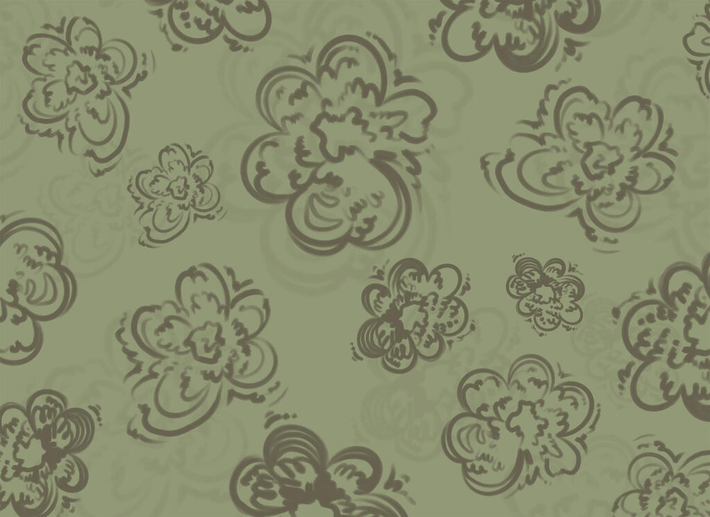 Kroucené obrysy květů — celý design