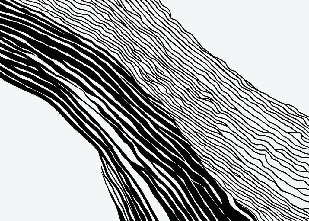 Proud jemných linek — celý design