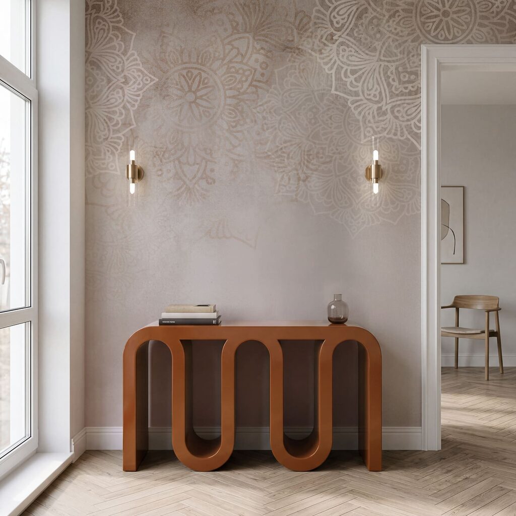 Krajkové ornamenty nahoře v interiéru