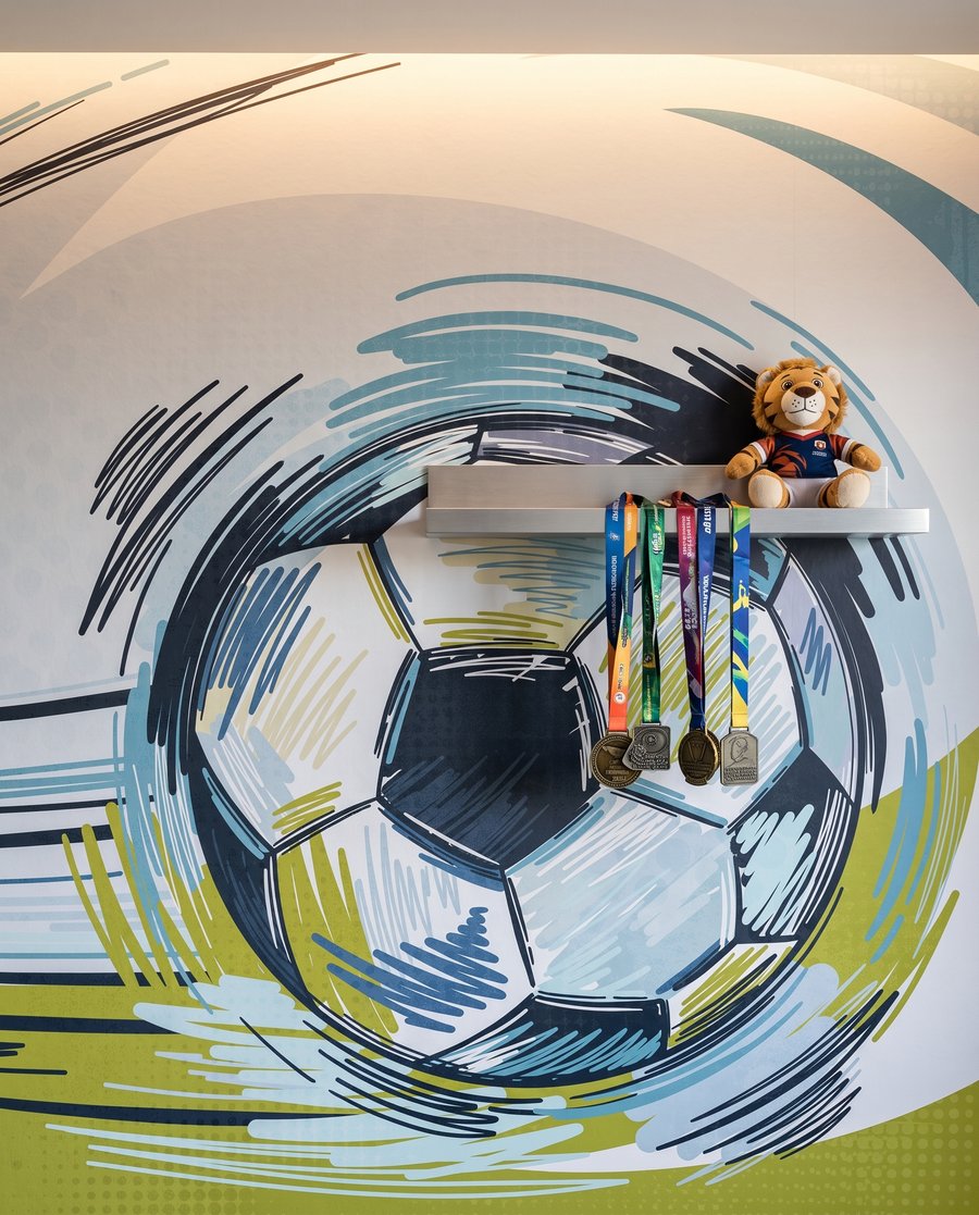 Fotbal v oblouku — detail