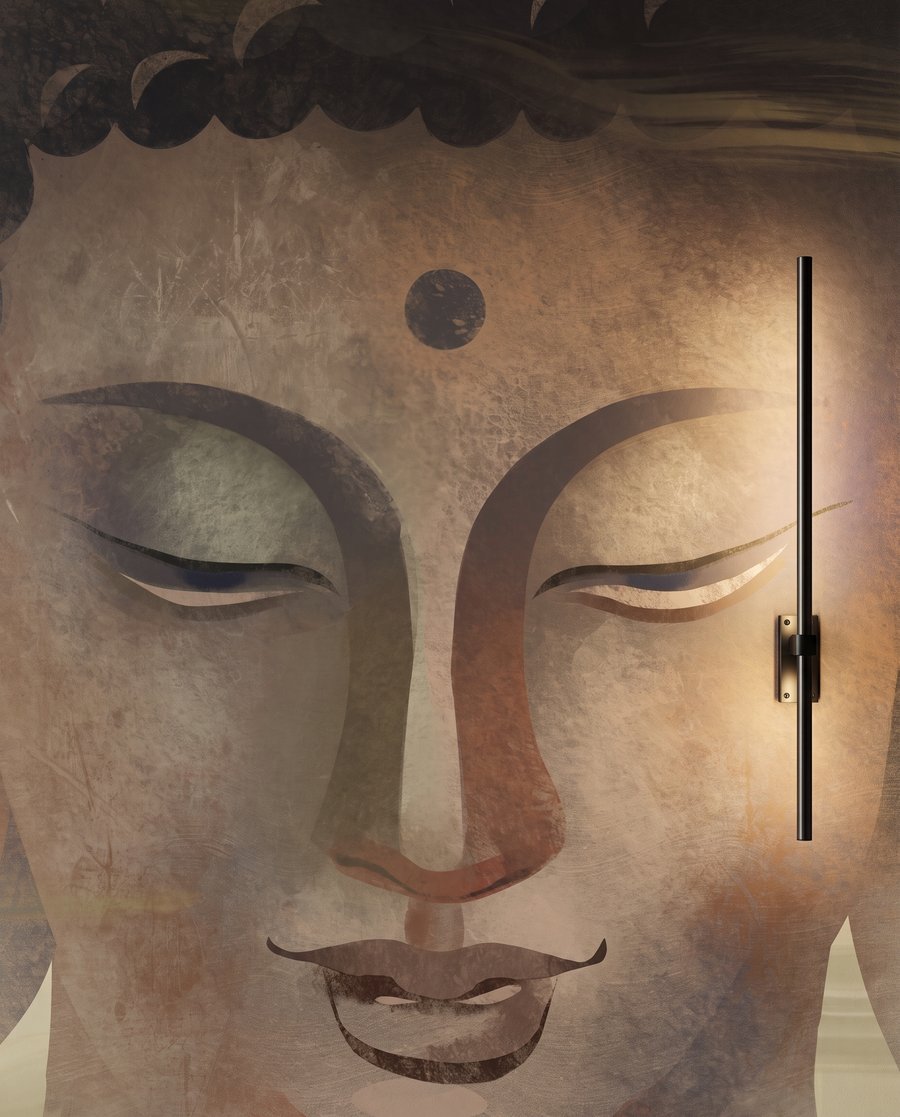Buddha mezi zlatými proudy — detail