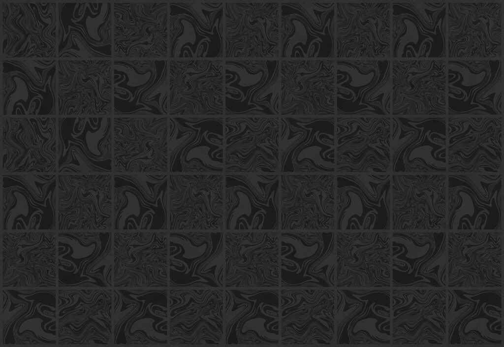 Tmavé dlaždice s ornamenty — celý design