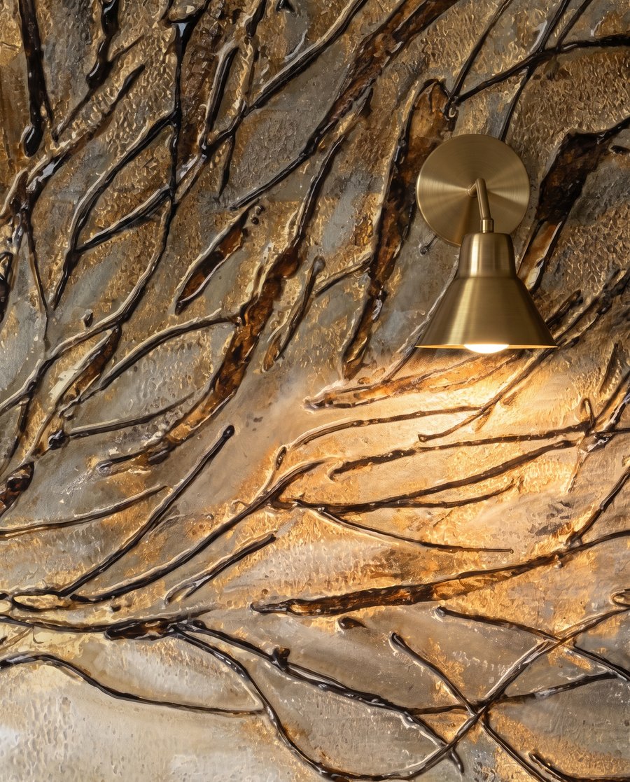 Strom se zlatými obrysy — detail