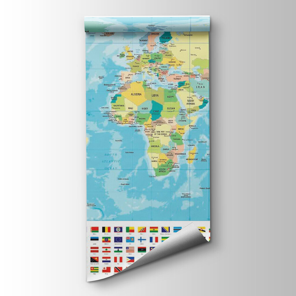 Mapa světa s vlajkami — zobrazení produktu