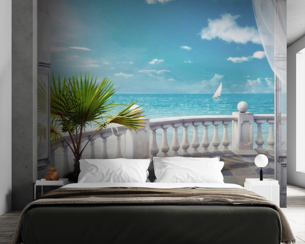 Mořský balkon za záclonami — interiér 2