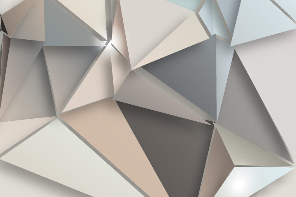 Ostré šedé fasety — celý design