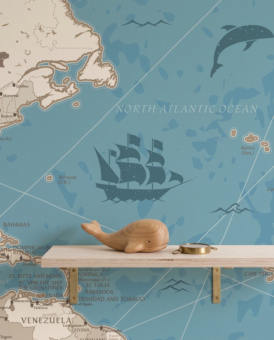 Zvětralá mapa s rámem — detail