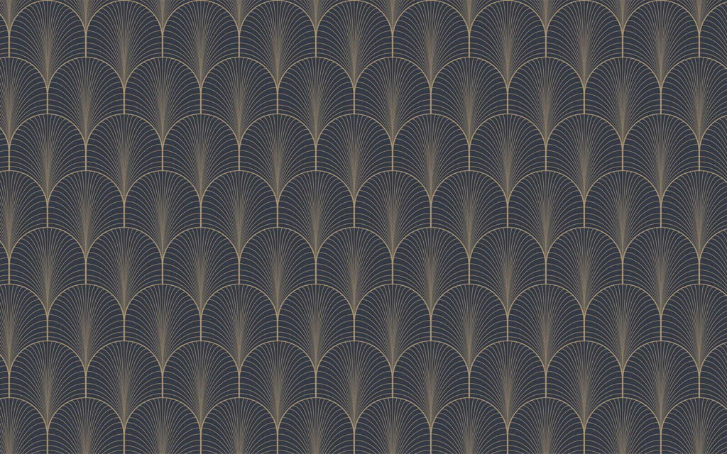 Zlatavé vějíře v řadách — celý design
