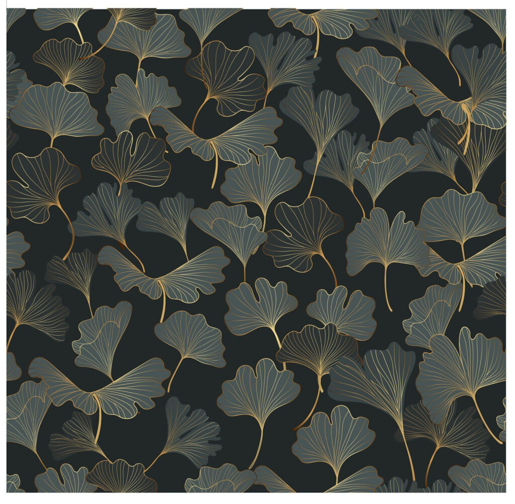 Ginkgo na zlatých větvích — celý design