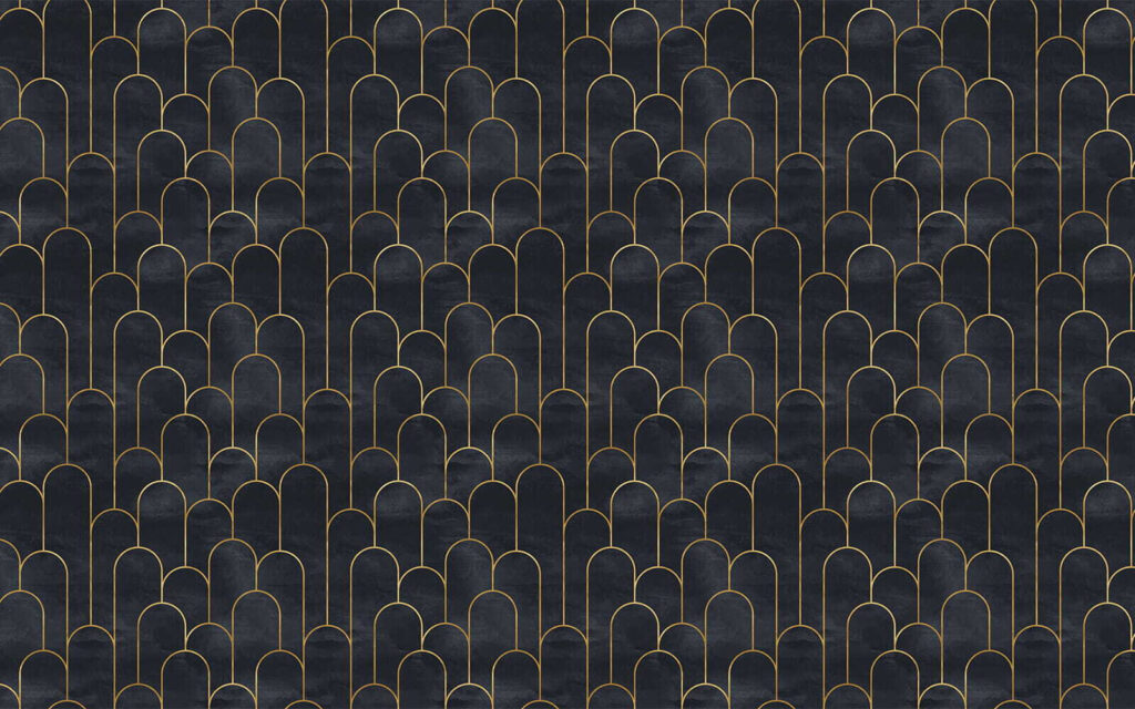 Oblouky ze zlatých linií — celý design