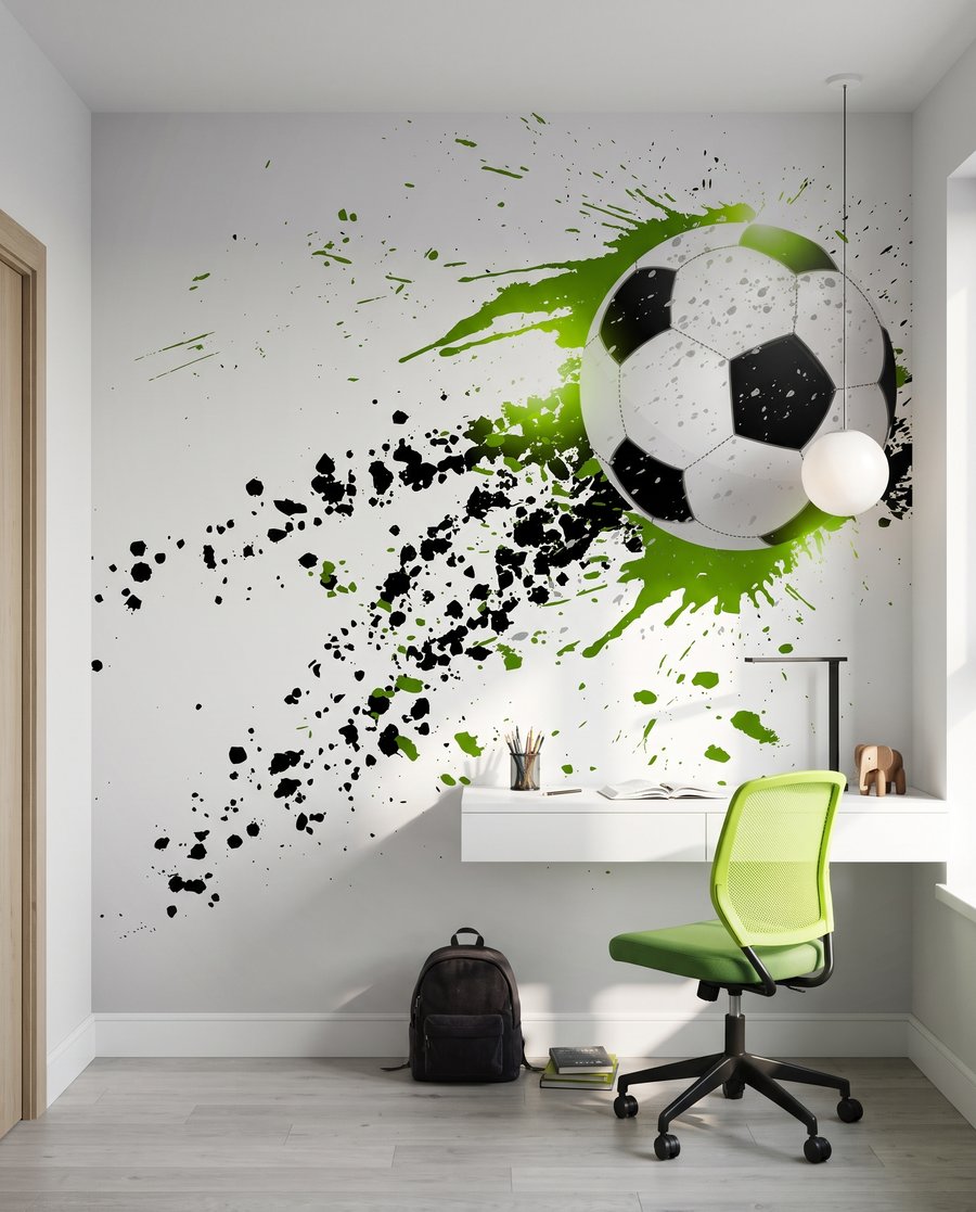 Fotbal v zelených stříkancích — interiér 4